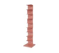Buhelyc Torre di Libri Verticale Libreria a Colonna in Metallo Libreria per Piccoli Spazi per Camera da Letto, Ufficio, Studio, Soggiorno(Size:9-Layer,Color:Rosa)