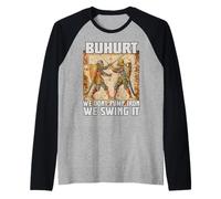 Buhurt e Larp T Knight combattono Il duello Storico Buhurt Maglia con Maniche Raglan