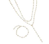 Buhygn Set collana e bracciale | scava fuori cuore oro stratificato | Set di gioielli per il corpo | per incontri festa di nozze notte fuori