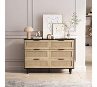 buiesjole 110 cm, 6 cabinet in rattan, per bedroom, Living Room, nero