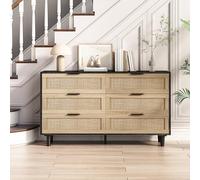 buiesjole 130 CM6 Drawers - Cabinet in rattan, per bedroom, Living Room, colore nero