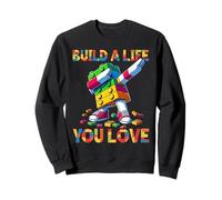 Build A Life You Love Funny Bricks Master Builder Dabbing Felpa