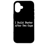 "Build Faster After Two Cups" - Citazione divertente per la lavorazione del legno Custodia per iPhone 16