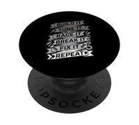 Build It Tune It Race It Break It Fix It Repeat Car Lover PopSockets PopGrip Adesivo