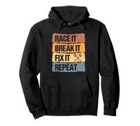Build It Tune It Race It Break It Fix It Repeat Gli Uomini Amano l'auto Felpa con Cappuccio