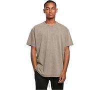 Build Your Brand Acid Washed Heavy Oversized Tee T-Shirt, Darkkaki, L Uomo