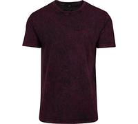 Build Your Brand Acid Washed Tee, T-Shirt Uomo, Berry Black, XL
