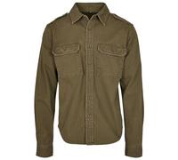 Build your Brand B9373-vintage Shirt Longsleeve T, Oliva, M Uomo