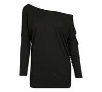 Build Your Brand Batwing Longsleeve T-Shirt, Nero, XXXXXL Donna