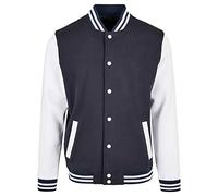 Build Your Brand Bb004-basic College Jacket Giacca, Blu/Bianco, M Uomo