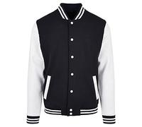 Build Your Brand Bb004-basic College Jacket Giacca, Nero/Bianco, S Uomo