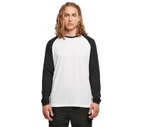 Build Your Brand Bb023-contrast Raglan Longsleeve T-Shirt, Bianco, XXL Uomo