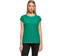 Build Your Brand Ladies Extended Shoulder Tee Maglietta, Verde Foresta, L Donna