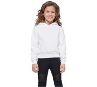 Build Your Brand By113-girls Cropped Sweat Hoody Felpa con Cappuccio, Bianco, 122 cm-128 cm Bambina