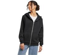 Build your Brand By290-ladies Fluffy Zip Hoody Felpa con Cappuccio, Nero, 4XL Donna
