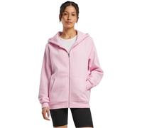 Build your Brand By290-ladies Fluffy Zip Hoody Felpa con Cappuccio, Rosa Morbido, L Donna