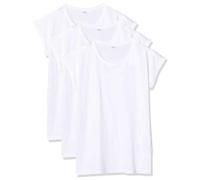 Build Your Brand Ladies Extended Shoulder Tee 3-Pack T-Shirt, Bianco (Wht/Wht/Wht 01205), X-Small Donna