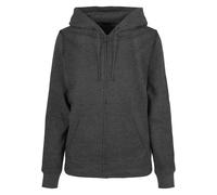 Build Your Brand Felpa con Cappuccio da Donna Basic con Zip, Carbone, XL
