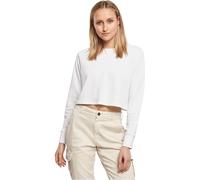 Build Your Brand Felpa da Donna Terry Cropped Crew Pullover da Donna, Disponibile in Nero o Bianco, Taglie da XS a 5XL, Bianco, XL