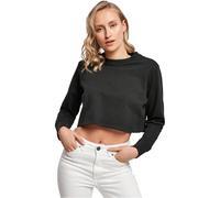 Build Your Brand Felpa da Donna Terry Cropped Crew Pullover da Donna, Disponibile in Nero o Bianco, Taglie XS - 5XL, Nero, XL