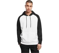 Build Your Brand Felpa da Uomo con Cappuccio Basic Raglan Hoody, con Maniche a Contrasto, Disponibile in Diversi Colori, Taglie da XS a 5XL, Bianco, S