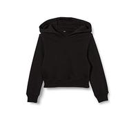 Build Your Brand Girls Cropped Sweat Hoody Felpa con Cappuccio, Nero, 122 cm-128 cm Bambina