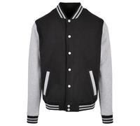 Build Your Brand Bb004-basic College Jacket Giacca, Black/Heather Grey, XXXXXL Uomo