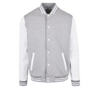 Build Your Brand Bb004-basic College Jacket Giacca, Grigio Melange/Bianco, XXL Uomo