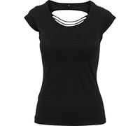 Build Your Brand Ladies Back Cut Tee, T-Shirt Donna, Nero, XS