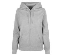 Build Your Brand Ladies Basic Zip Hoody Felpa con Cappuccio, Grigio, M Donna