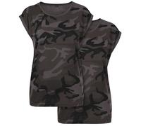 Build your Brand Ladies Lunga Spalla Mimetici Té 2-Pack T-Shirt Stampabile Nuovo