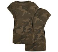 Build your Brand Ladies Lunga Spalla Mimetici Té 2-Pack T-Shirt Stampabile Nuovo
