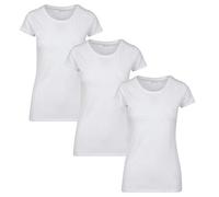 Build your Brand Ladies Merch T-Shirt 3-Pack, Bianco (Wht/Wht/Wht 01205), Medium Donna