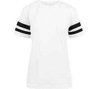 Build Your Brand Ladies Mesh Stripe Tee, T-Shirt Donna, Bianco/Nero, XL