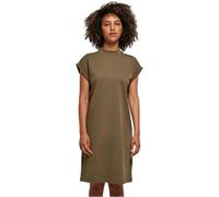 Build Your Brand Ladies Turtle Extended Shoulder Dress Vestito, Olive, S Donna