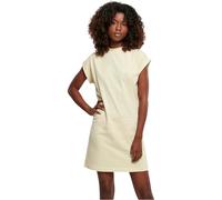 Build Your Brand Ladies Turtle Extended Shoulder Dress Vestito, softyellow, S Donna