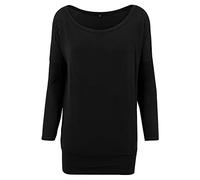 Build Your Brand Maglia a Maniche Lunghe da Donna in Viscosa T-Shirt, Nero, XL