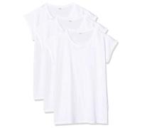 Build Your Brand Ladies Extended Shoulder Tee 3-Pack T-Shirt, Bianco (Wht/Wht/Wht 01205), Small Donna