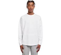 Build Your Brand Maniche Lunghe Oversize Cut On Sleeve T-Shirt, Bianco, XXXL Uomo