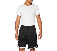 Build Your Brand Two-Tone Mesh Shorts Pantaloncini, Nero/Bianco/Nero, S Uomo