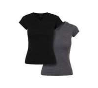 Build your Brand T-Shirt da Donna Basic Tee, Confezione da 2, 100% Cotone, Nero/Carbone