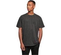 Build Your Brand T-Shirt Oversize Pesante Lavata con Acido, Nero, XL Uomo