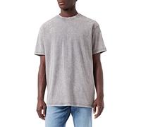 Build Your Brand tè Acid Washed Heavy Oversized T-Shirt, Asfalto, L Uomo