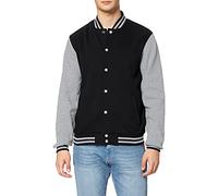 Build Your Brand Sweat College Jacket Giacca, Multicolore (Black/H.Grey 00658), M Uomo