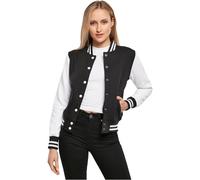 Build Your Brand Felpa Varsity da donna, Nero/Bianco, XL