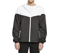 Build Your Brand Windrunner Tech a 2 tonalità Giacca a Vento, Nero/Bianco, XL Uomo