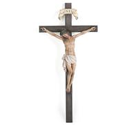 Buildclassic BC Crocifisso cattolico, 40,6 cm di altezza, Gesù Cristo, decorazione per la casa religiosa, da collezione, regali rinascimentali, scultura fatta a mano