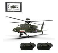 BuildCubes 1/32 F11 AH64 RC elicottero per adulti, 2.4G 6CH Flybarless senza timoni 6G/3D Stunt RC Elicottero militare, RC esercito elicottero modello giocattolo regalo -RTF