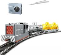 BuildCubes 1/87 Scala HO British 0-4-0 Locomotiva a vapore modello, locomotiva a vapore modello ferroviario modellino ferroviario a vapore treno con carrozze binari, decorazione regalo per adulti