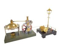 BuildCubes Kit di montaggio per macchina a vapore, montaggio fai da te, modello verticale con supporto per caldaia e carico aggiuntivo con mini generatore di vapore e lampada scena modellino regalo